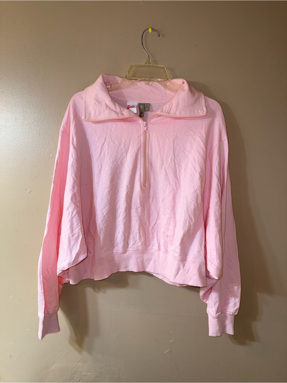 ASOS Barbie Light Pink Quarter Zip Sweater